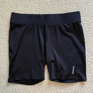 Reebok playdry women’s black athletic spandex biker shorts